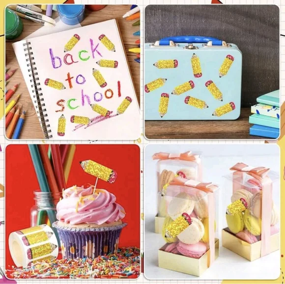 Pencil Stickers Holographic Roll Of 500 - Picture 4 of 7